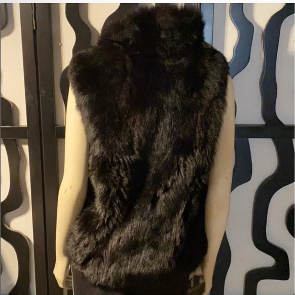 Andrew Marc Genuine Opposum Fur and Real Leather Unisex Vest - Picture 9 of 12